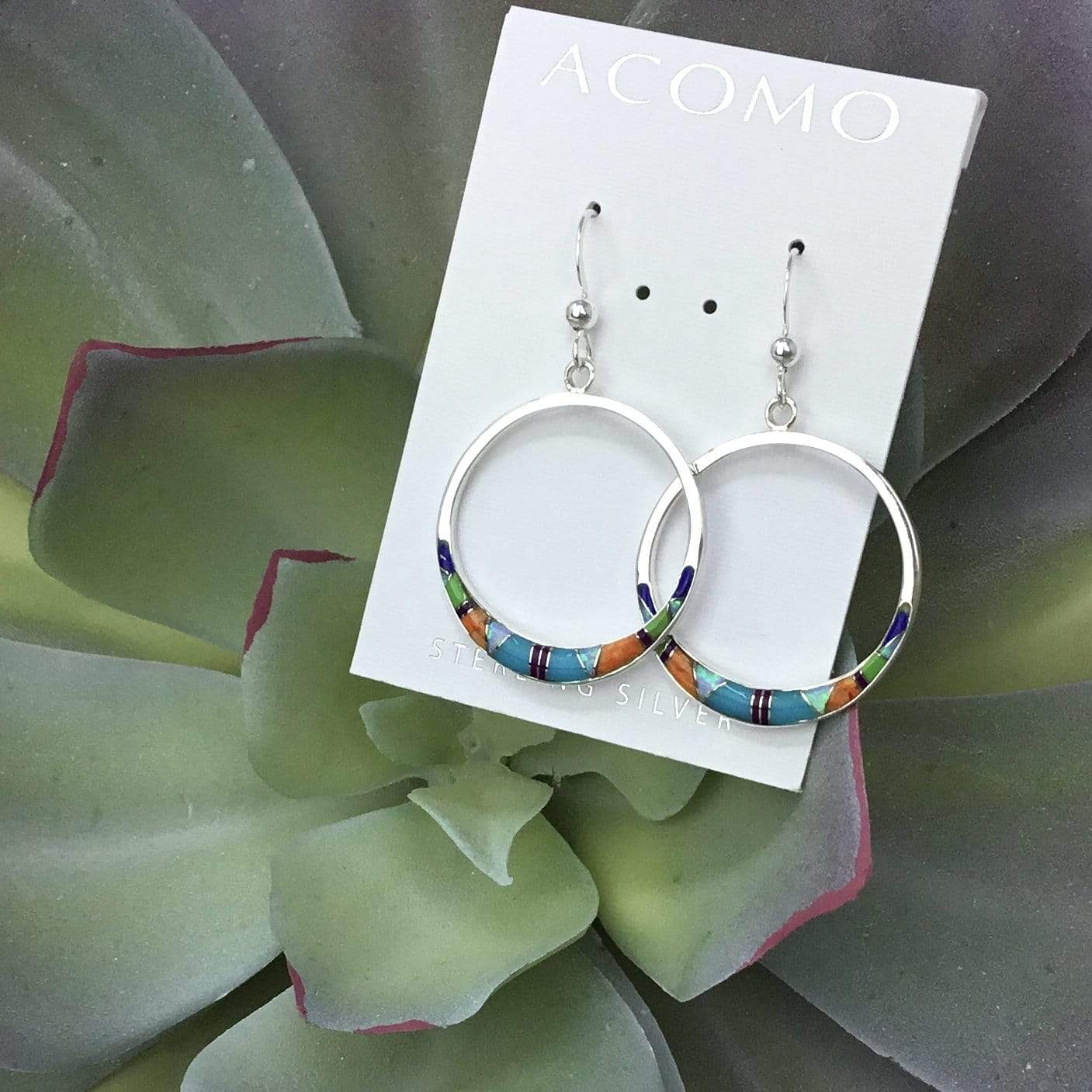 Multi Stone Inlay Earrings Utopianorthwest 