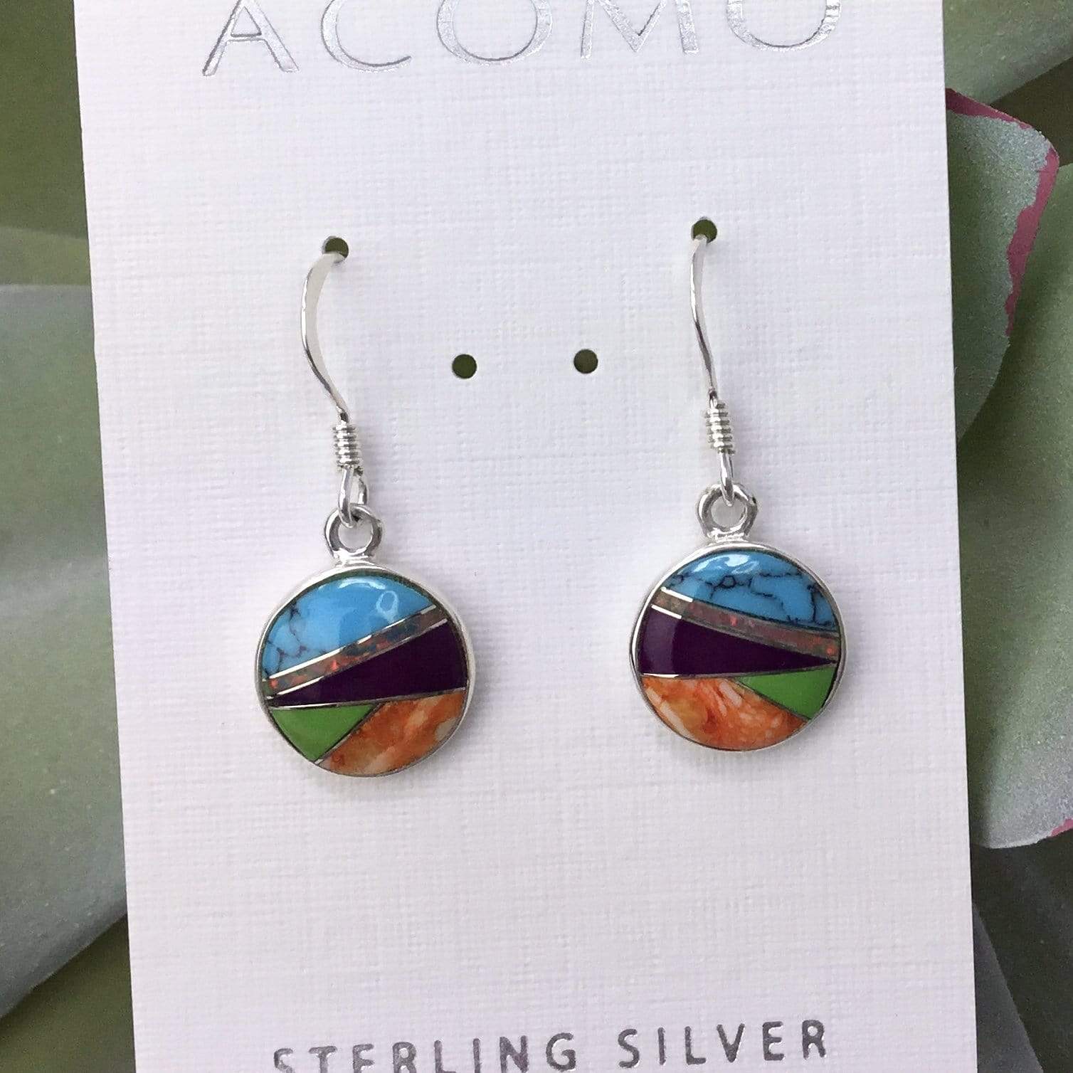 Multi Stone Inlay Earrings Utopianorthwest 