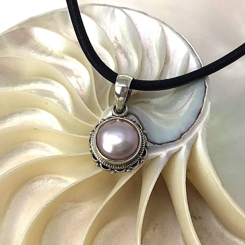 Pearl Necklace W/ Black Leather Cord Utopianorthwest 