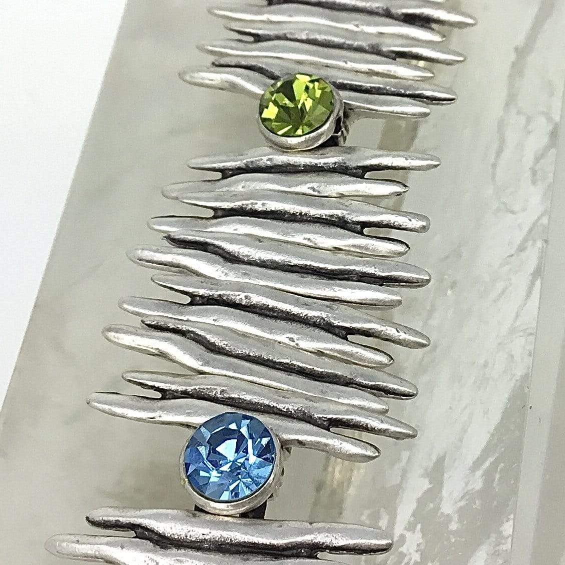 Peridot, Blue Topaz, Citrine, & Aurora Borealis Bracelet Utopianorthwest 