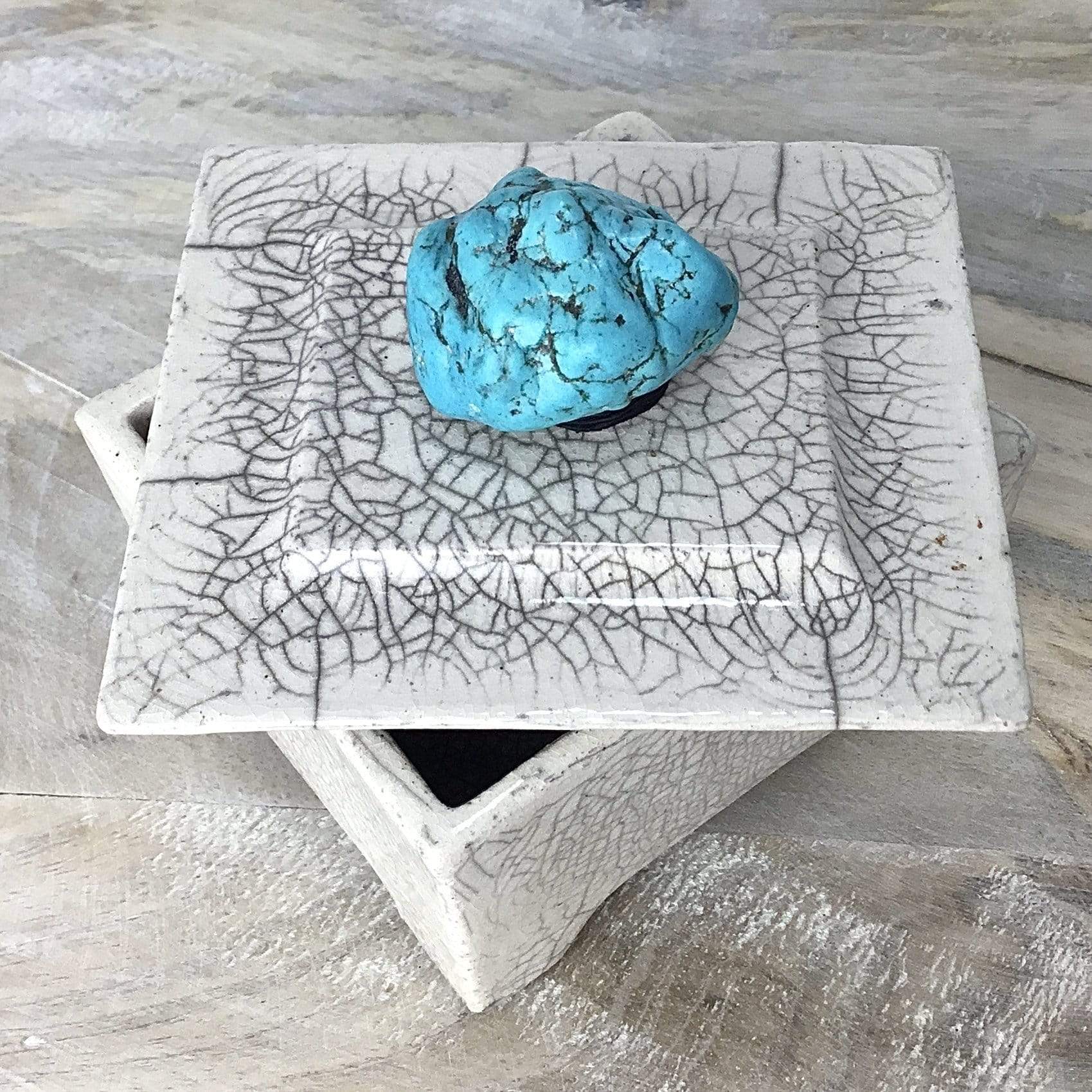 Raku Pottery Box & Turquoise Utopianorthwest 