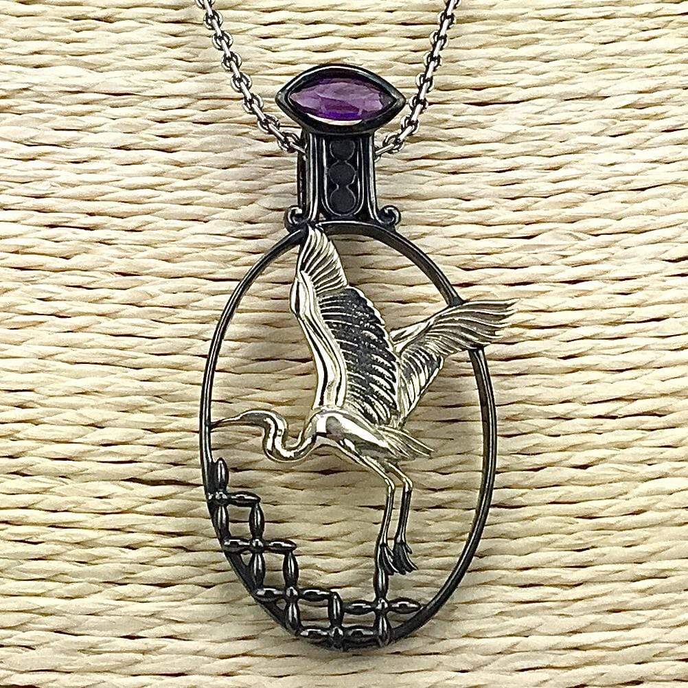Sterling Silver Heron Necklace Utopianorthwest 
