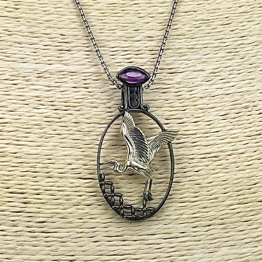 Sterling Silver Heron Necklace Utopianorthwest 