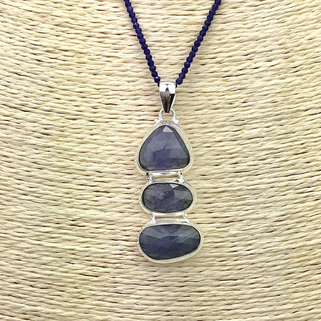 Tanzanite Pendant & Sodalite Faceted Gem Necklace Utopianorthwest 