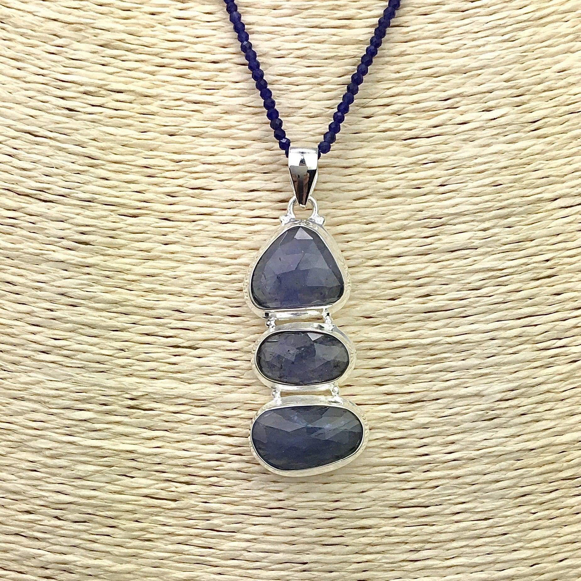 Tanzanite Pendant & Sodalite Faceted Gem Necklace Utopianorthwest 