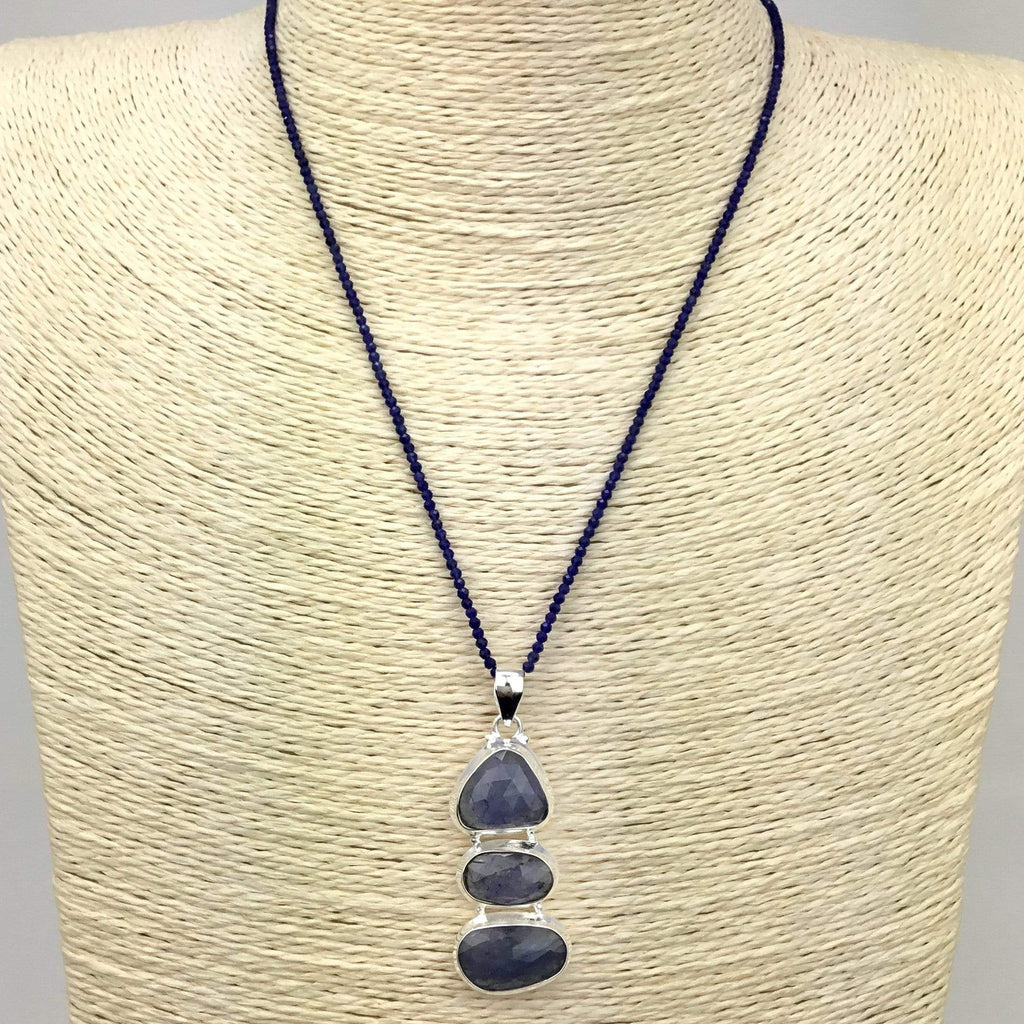 Tanzanite Pendant & Sodalite Faceted Gem Necklace Utopianorthwest 