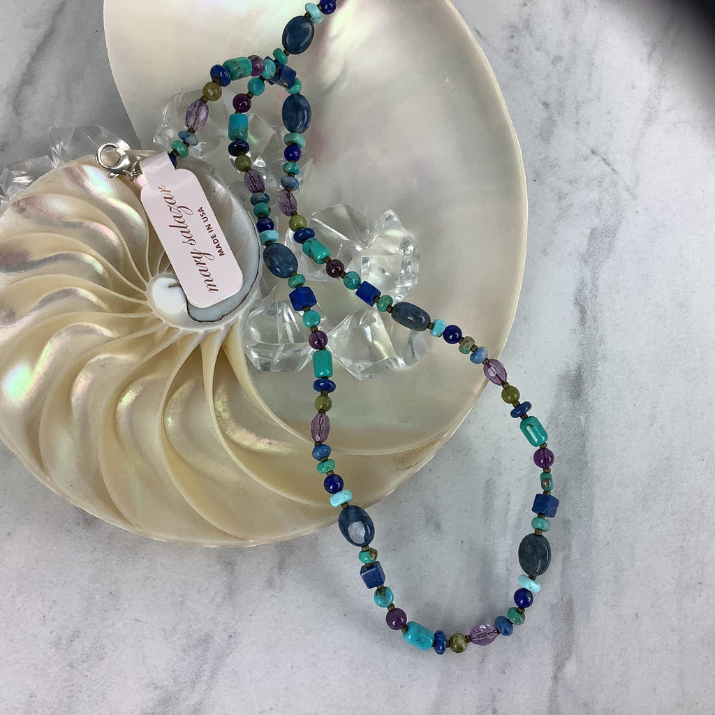 Turquoise, Lapis, & Amethyst Necklace Utopianorthwest 